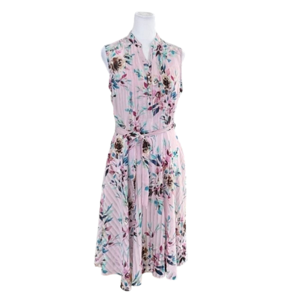 Nanette Lepore Sugar Plum Floral Pleated Dress Size 4 - Picture 3 of 12